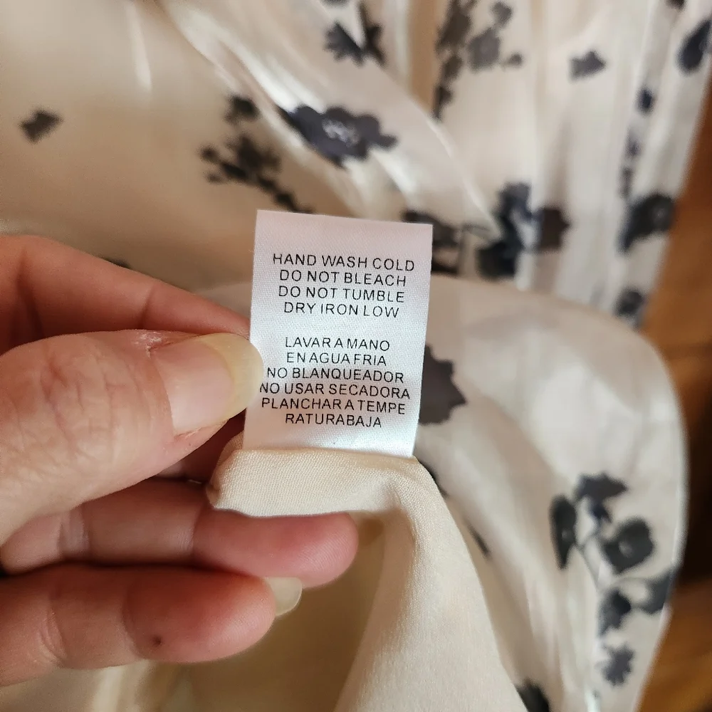 Aureum NWT Floral Organza Puff Pleated Ruffle Sleeves Stretch Chiffon Dress Sz M